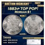 1883-p Morgan Dollar TOP POP! $1 ms68+ SEGS