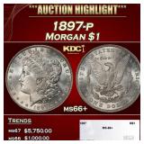 1897-p Morgan Dollar $1 ms66+ SEGS