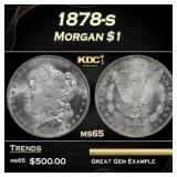 1878-s Morgan Dollar $1 Grades ms65