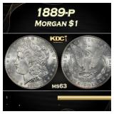 1889-p Morgan Dollar $1 Grades ms63