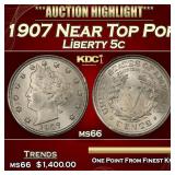 1907 Liberty Nickel Near Top Pop 5c ms66 SEGS