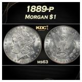 1889-p Morgan Dollar $1 Grades ms63