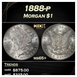 1888-p Morgan Dollar $1 Grades ms65+