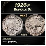 1926-p Buffalo Nickel 5c Grades ms66