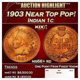 1903 Indian Cent Near Top Pop! 1c ms66+ rd SEGS