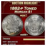 1882-p Morgan Dollar Toned $1 ms66+ SEGS