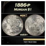 1886-p Morgan Dollar $1 Grades ms64+