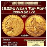1925-d Gold Indian Quarter Eagle Near Top Pop! $2