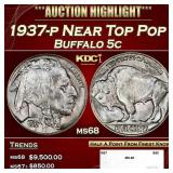 1937-p Buffalo Nickel Near Top Pop 5c ms68 SEGS