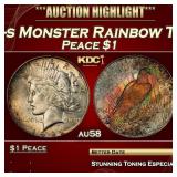 PCGS 1922-s Peace Dollar Monster Rainbow Toned $1
