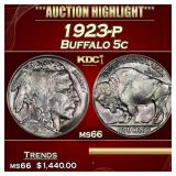 1923-p Buffalo Nickel 5c ms66 SEGS