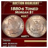 1880-s Morgan Dollar Toned $1 ms67+ SEGS