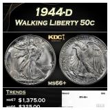 1944-d Walking Liberty Half Dollar 50c ms66+ SEGS