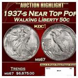 1937-s Walking Liberty Half Dollar Near Top Pop 50