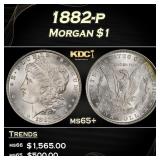 1882-p Morgan Dollar $1 Grades ms65+