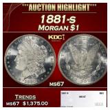 1881-s Morgan Dollar $1 ms67 SEGS