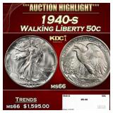 1940-s Walking Liberty Half Dollar 50c ms66 SEGS