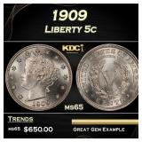 1909 Liberty Nickel 5c Grades ms65