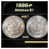 1886-p Morgan Dollar $1 Grades ms62