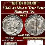 1941-d Mercury Dime Near Top Pop! 10c ms68 FSB SEG