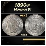 1890-p Morgan Dollar $1 Grades ms62