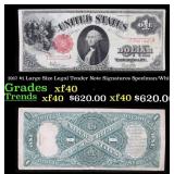 1917 $1 Large Size Legal Tender Note Grades xf Sig