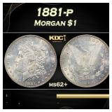 1881-p Morgan Dollar $1 Grades ms62+