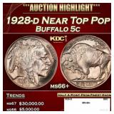 1928-d Buffalo Nickel Near Top Pop 5c ms66+ SEGS
