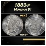 1883-p Morgan Dollar $1 Grades ms63+