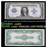 1923 $1 large size Silver Certificate Grades Selec