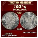 1921-s Morgan Dollar $1 Grades ms65