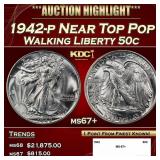 1942-p Walking Liberty Half Dollar Near Top Pop 50