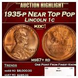 1935-p Lincoln Cent Near Top Pop 1c ms67+ rd SEGS