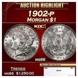 1902-p Morgan Dollar $1 ms66 SEGS