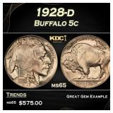 1928-d Buffalo Nickel 5c Grades ms65