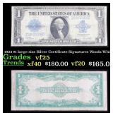 1923 $1 large size Silver Certificate Grades vf+ S