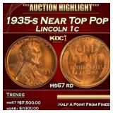 1935-s Lincoln Cent Near Top Pop 1c ms67 rd SEGS