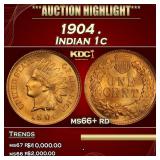 1904 Indian Cent . 1c ms66+ rd SEGS
