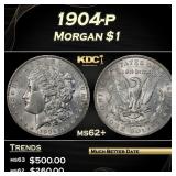 1904-p Morgan Dollar $1 Grades ms62+