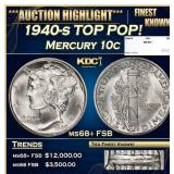 1940-s Mercury Dime TOP POP! 10c ms68+ FSB SEGS