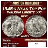 1945-d Walking Liberty Half Dollar Near Top Pop 50