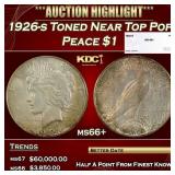 1926-s Peace Dollar Toned Near Top Pop $1 ms66+ SE