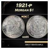 1921-p Morgan Dollar $1 Grades ms65