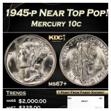 1945-p Mercury Dime Near Top Pop! 10c ms67+ SEGS