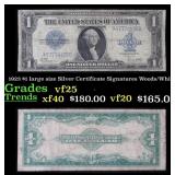 1923 $1 large size Silver Certificate Grades vf+ S