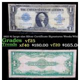 1923 $1 large size Silver Certificate Grades vf+ S