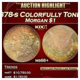 1878-s Morgan Dollar Colorfully Toned $1 ms66+ SEG