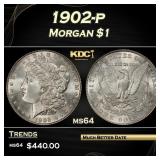 1902-p Morgan Dollar $1 Grades ms64