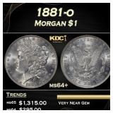 1881-o Morgan Dollar $1 Grades ms64+