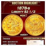 1878-s Gold Liberty Quarter Eagle $2 1/2 ms64+ SEG